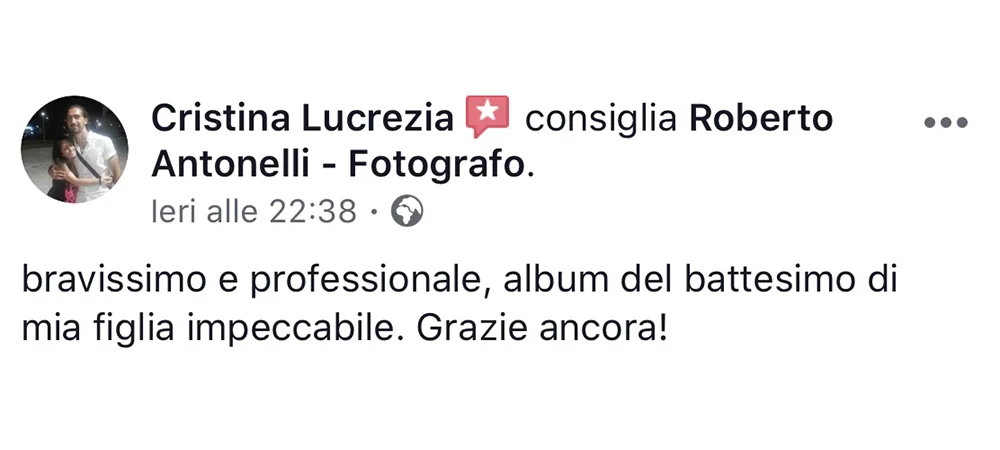 Recensione fotografica clienti Roma