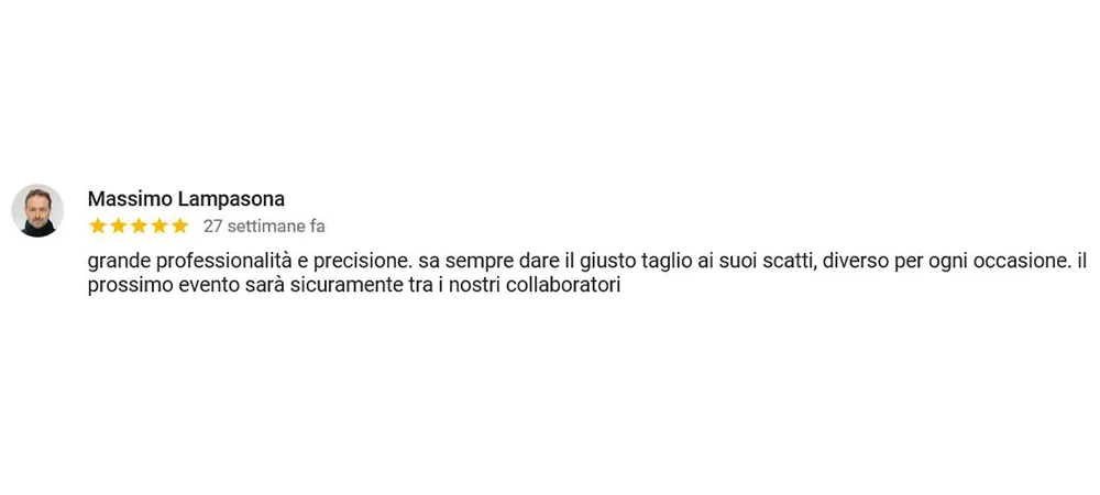 Recensione fotografo eventi Roma
