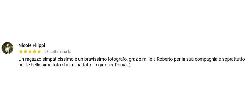 Recensione servizio fotografico Roma