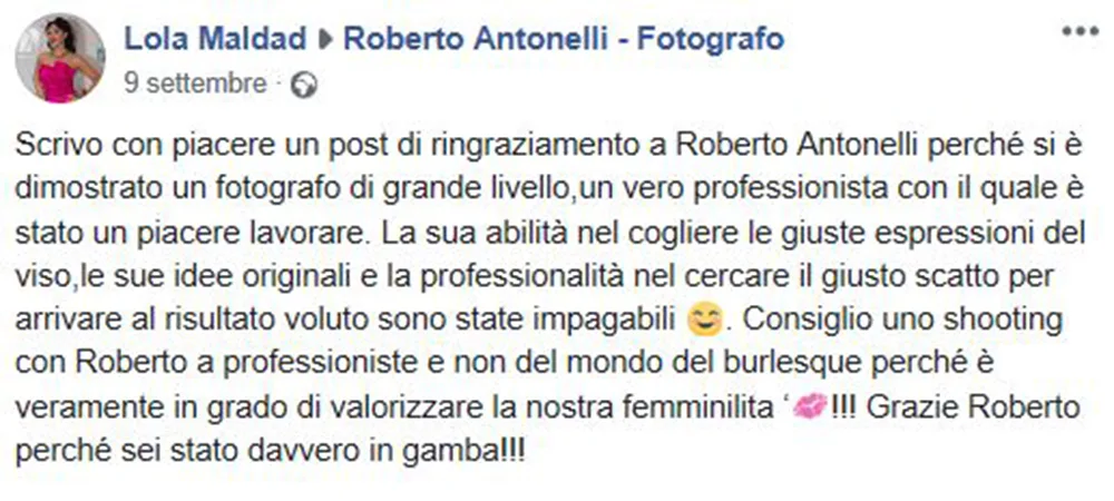 Recensione fotografica clienti Roma