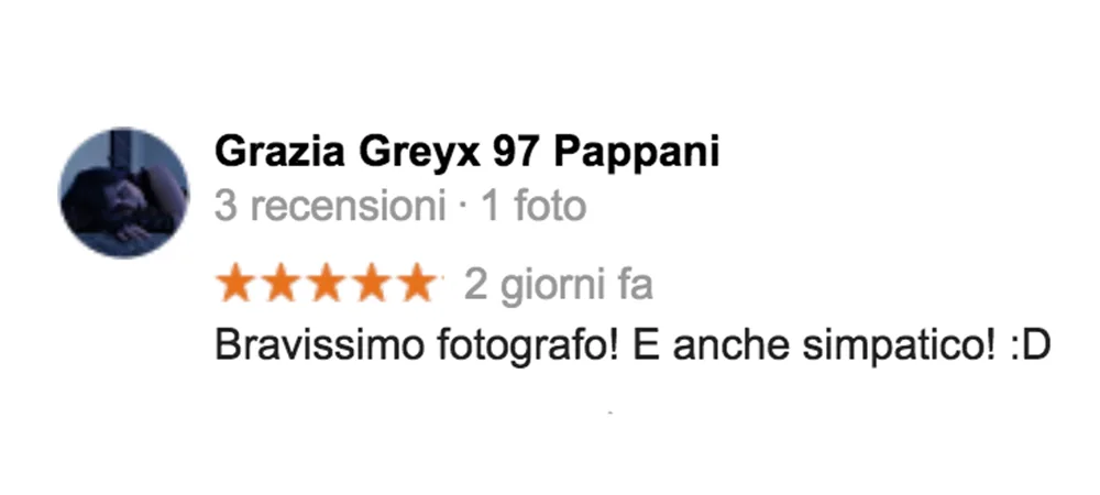 Recensione fotografica clienti Roma