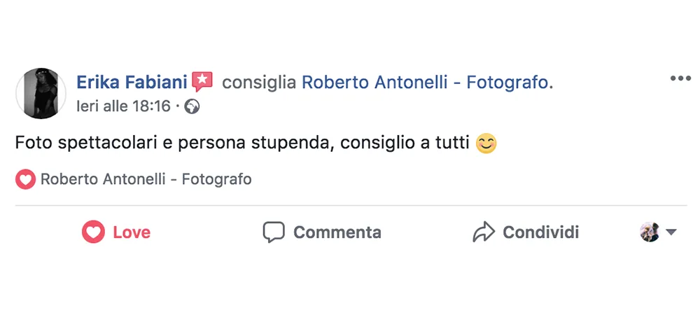 Recensione fotografica clienti Roma